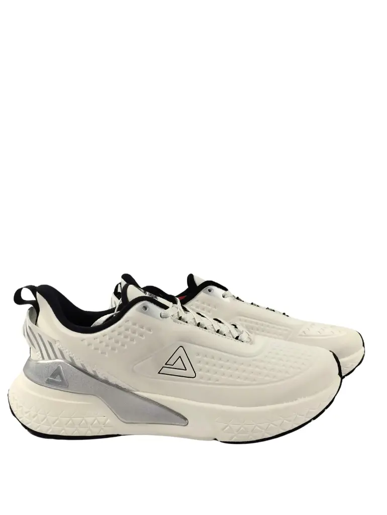 Peak White Grey Cushion Running Shoes E14197H