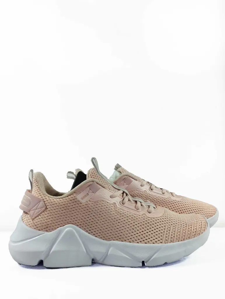 Erke White/ Light Pink Running Shoes For Women 4475