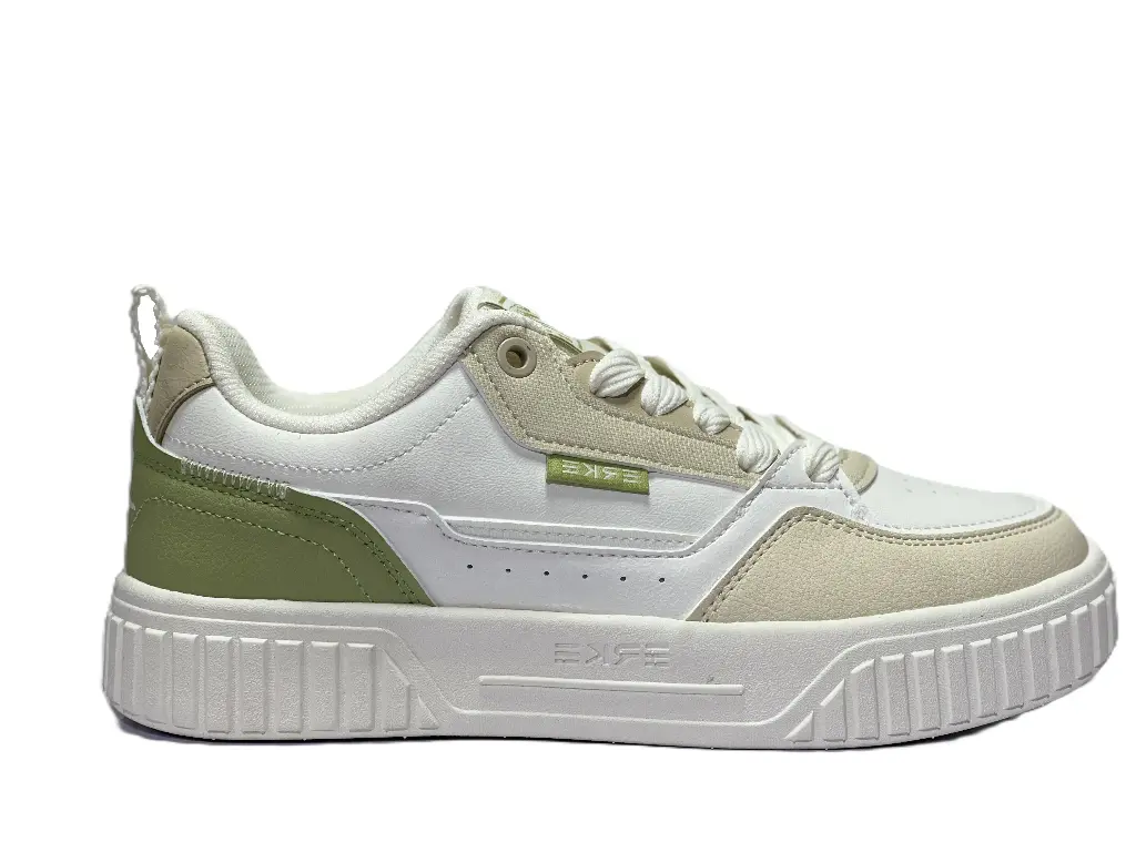 Erke White/Green Skateboard Shoes 1123-001