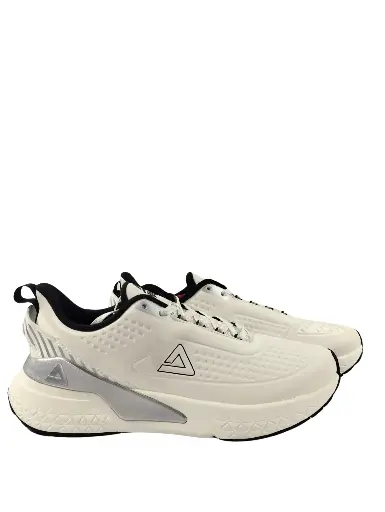 Peak White Grey Cushion Running Shoes E14197H