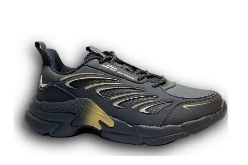 ERKE Waterproof Lightweight Running Shoes Black/Golden for Men 4354-001